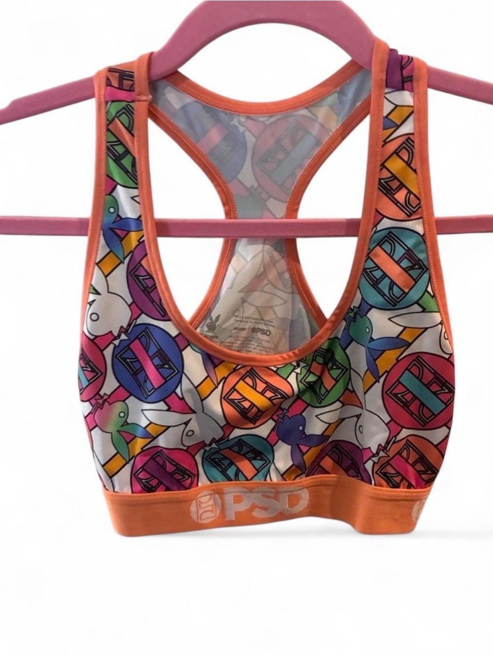 Playboy Women’s Multicolor Printed Racerback Sports Bra Size Medium